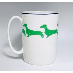 Kate Spade New York Wickford Dachshund Mug Lenox China Cup Blue Green Dogs